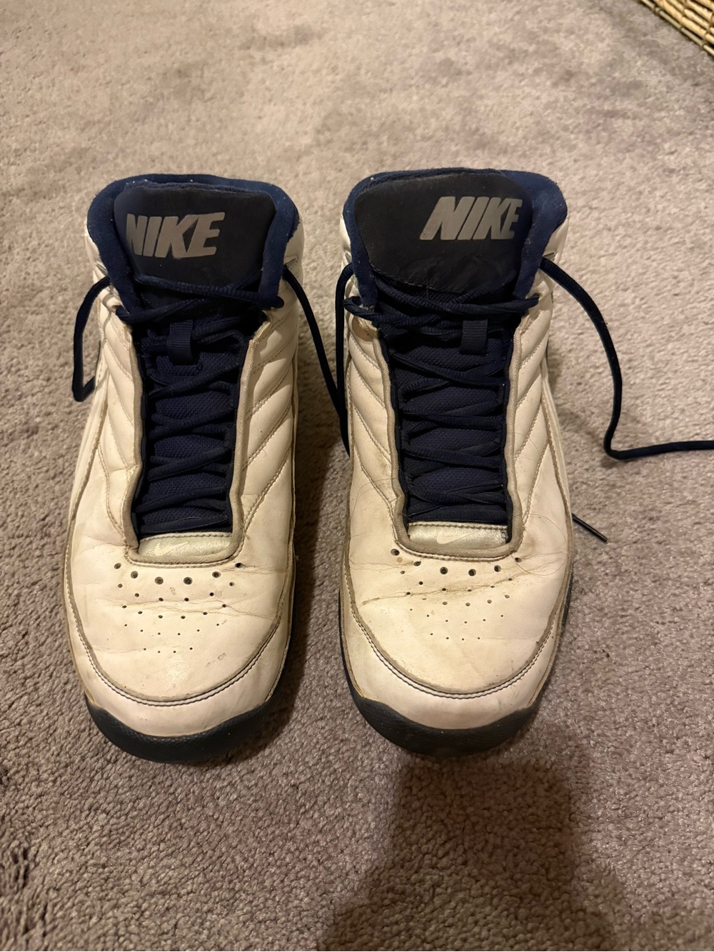 Nike Men's White and Navy High-Top Sneakers